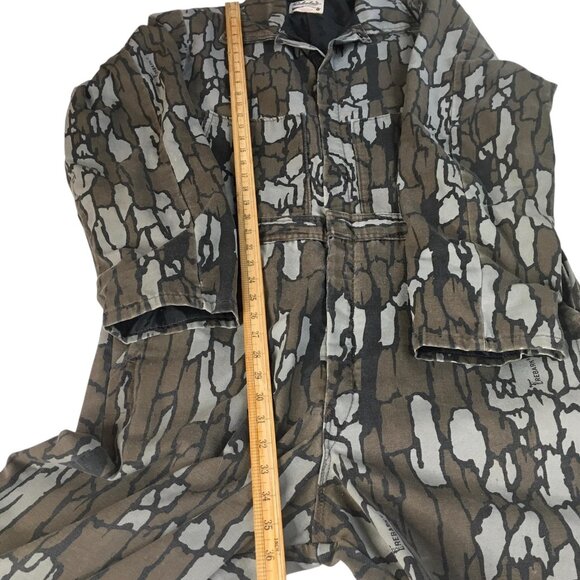 Vintage Cabela's Coveralls Mens Large Treebark Camo Hunting Overalls Zip 80s - Picture 11 of 16